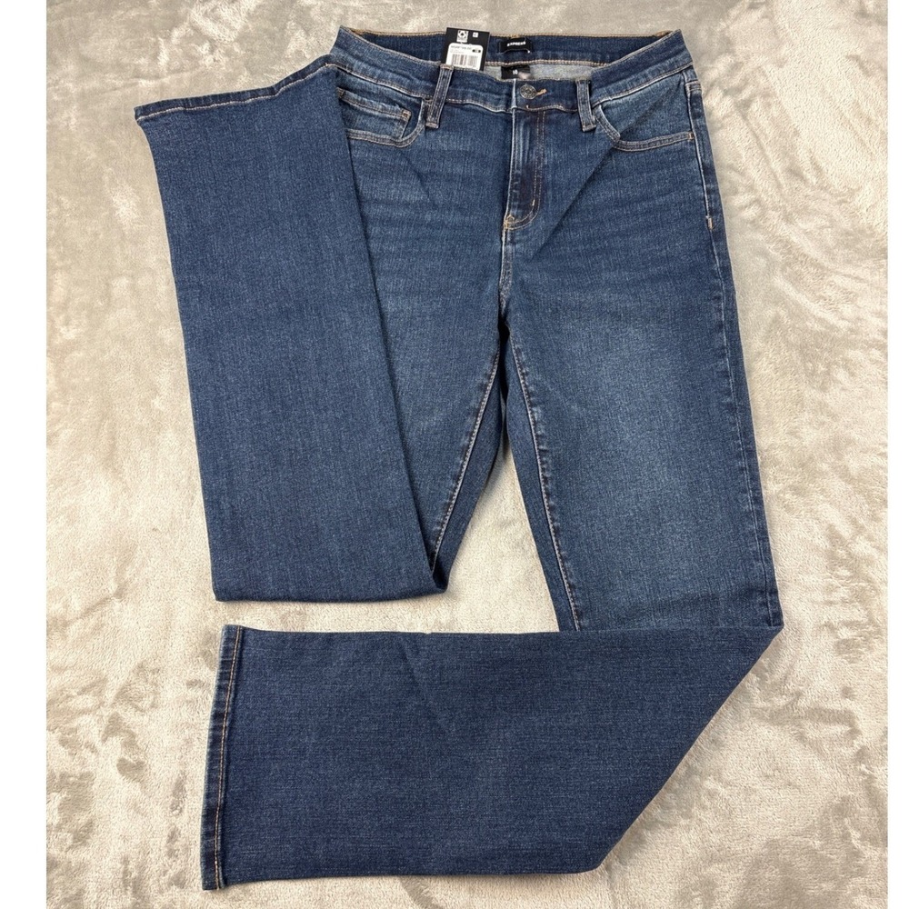 Express Jeans Womens 10 Bootcut Blue Medium Wash Stretch NEW